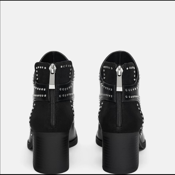 Zara Studded Ankle Boots With Cut Out Size 11 - Picture 8 of 8